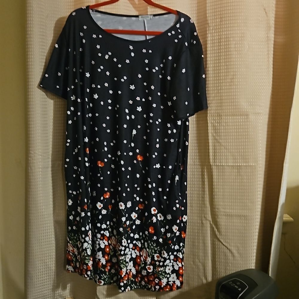 Sherosa woman T shirt dress floral 2 XL